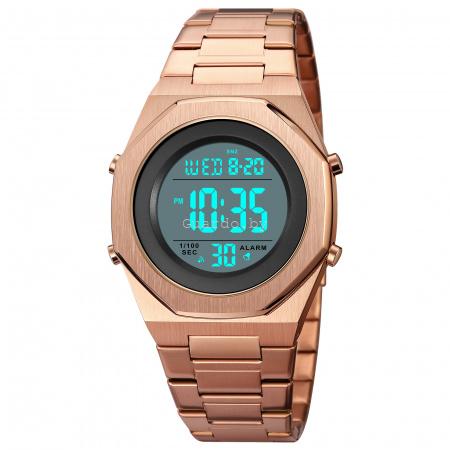 Оригинальные мужские часы Skmei 2066rose-gold-white