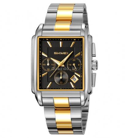 Оригинальные мужские часы Skmei 2339silver-gold-black-steel