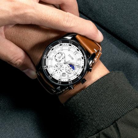 Оригинальные мужские часы Skmei 9249brown-silver_3