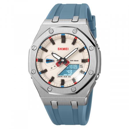 Оригинальные мужские часы Skmei 2243silver-light-blue_3